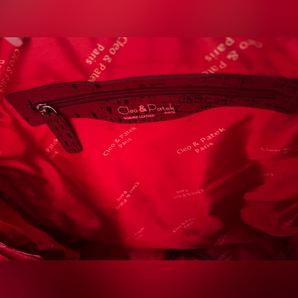 New Cleo and Patek Red Ostrich Tote Bag - Picture 12 of 15